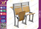 Aluminium Frame Floor Mounded Classroom Desk And Chair Set For Students With Book Net supplier