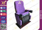 Push Back Purple Fabric Arm Top Cinema Theater Chairs With Cup Holder supplier
