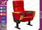 Red Fabric Cover Stadium Theatre Seating Chairs With Drink Holder / Folded Movie Seats supplier