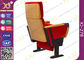 Red Fabric Cover Stadium Theatre Seating Chairs With Drink Holder / Folded Movie Seats supplier