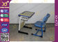 Wooden Single And Double Student Desk And Chair Set Steel Frame supplier