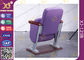 Purple Folding Church Hall Chairs With Fabric Covers / Auditorium Seating supplier