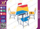Multi Functional Combination Student Desk And Chair Set With Steel Drawer / Classroom Furniture supplier