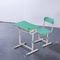 Green Double Seater School Desk And Chair / Children 's Classroom Furniture supplier
