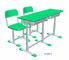 Green Double Seater School Desk And Chair / Children 's Classroom Furniture supplier