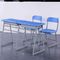 Double Student Table And Chair Set With HDPE PVC Tabletop Tri - Angle Legs supplier