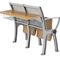 Plywood Metal University College Classroom Furniture / Foldable School Desk And Chair Set supplier