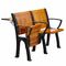 Walnut Wood Interlocked Folding Up Metal Leg Amphitheater Chairs With Hidden Table supplier