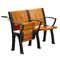 Walnut Wood Interlocked Folding Up Metal Leg Amphitheater Chairs With Hidden Table supplier
