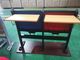 Metal Frame Soft Foam School Desk And Chair With Foldable Iron Writing Pad supplier