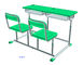 Mint Green Student Desk And Chair Set HDPE Iron Adjustable School Furniture supplier