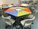 Colourful Six Joint Student Desk And Chair Set PVC Edge For Training Room supplier